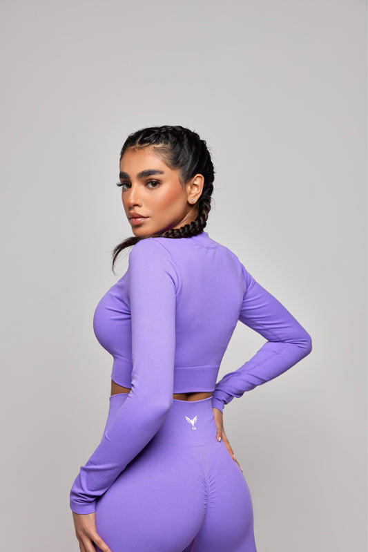 LF Classic 1/4 Zip Crop Top - Lavender